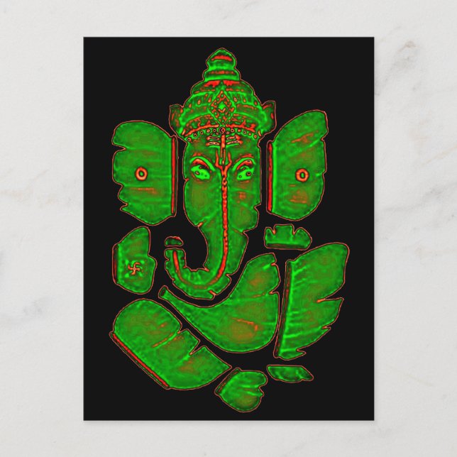 GANESH LEAF POSTCARD (Front)