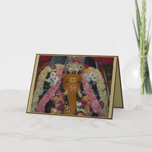 Ganesh Photo Diwali Card - landscape (Front)