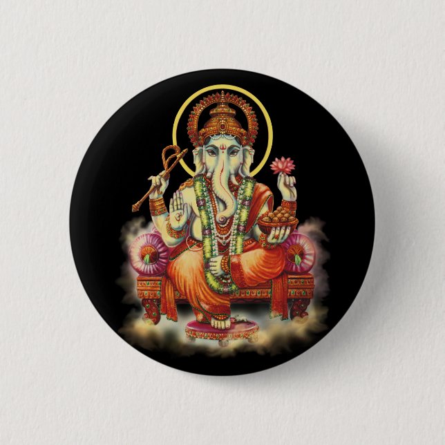 Ganesh Pinback Button (Front)