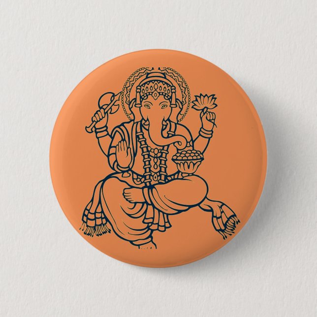 Ganesh Pinback Button (Front)