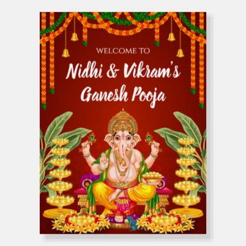 Ganesh puja signs  Ganesha welcome signs