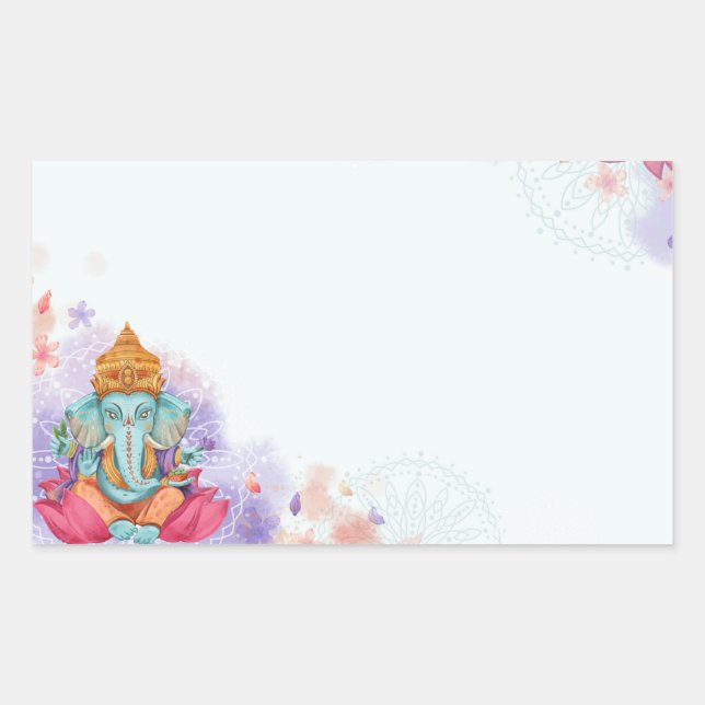 Ganesh Rectangular Sticker (Front)