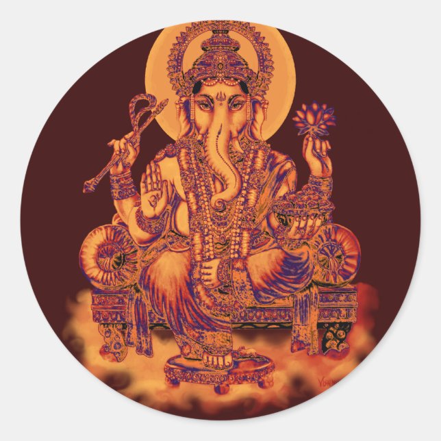 Ganesh - Remover of Obstacles Classic Round Sticker (Front)