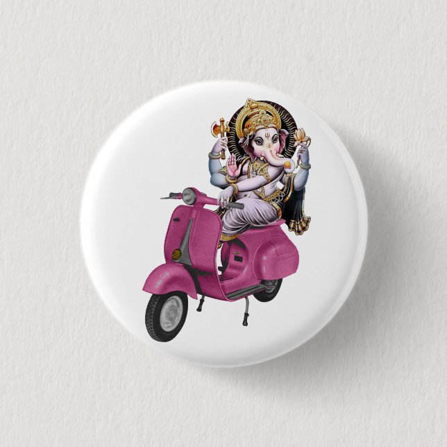 Ganesh Scooter II Pinback Button (Front)