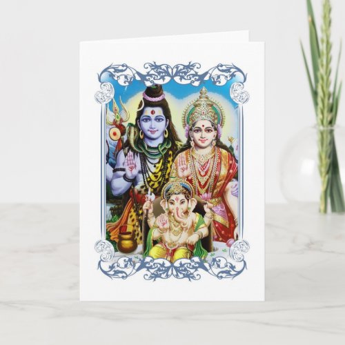 Ganesh Shiva and Parvati Lord Ganesha Durga Card