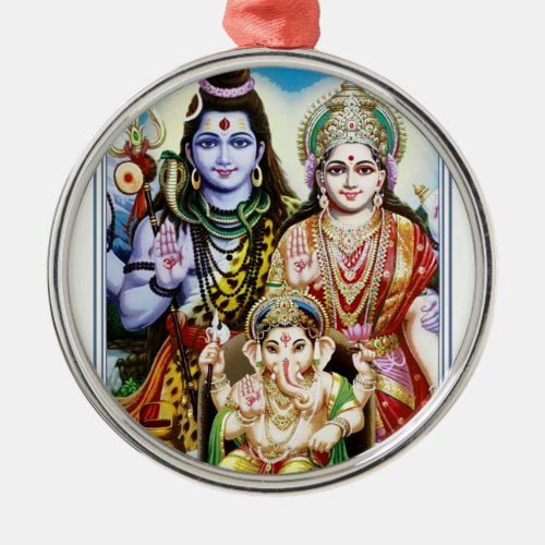 Ganesh Shiva and Parvati Lord Ganesha Durga Metal Ornament