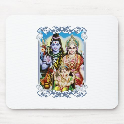 Ganesh Shiva and Parvati Lord Ganesha Durga Mouse Pad