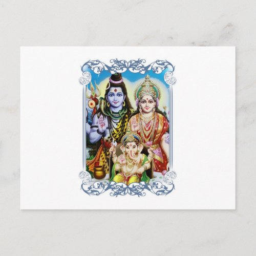 Ganesh Shiva and Parvati Lord Ganesha Durga Postcard