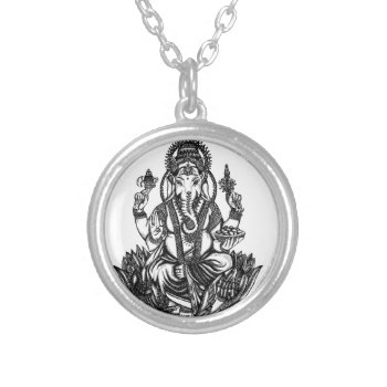Ganesh Silver Plated Necklace by KPattersonDesign at Zazzle