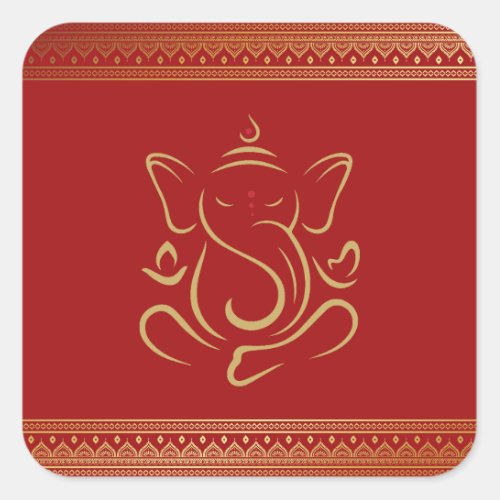 Ganesh   square sticker