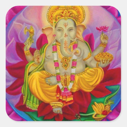 Ganesh Square Sticker | Zazzle