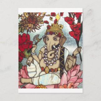 GANESH STAINED GLASS 12 FEB 2014.jpg Postcard