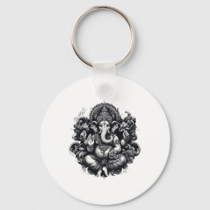 Ganesh Symbol Yoga Hindu Elephant God Ganesha Puja Keychain