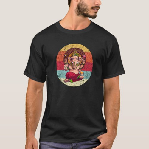 Ganesh Symbol Yoga Hindu God Men Women Meditation T_Shirt