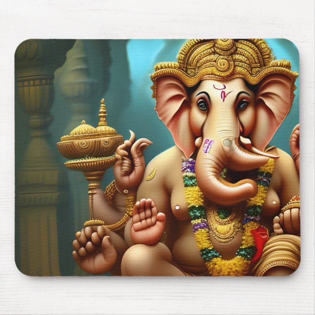 Ganesh Takes a Selfie Mouse Pad (Front)