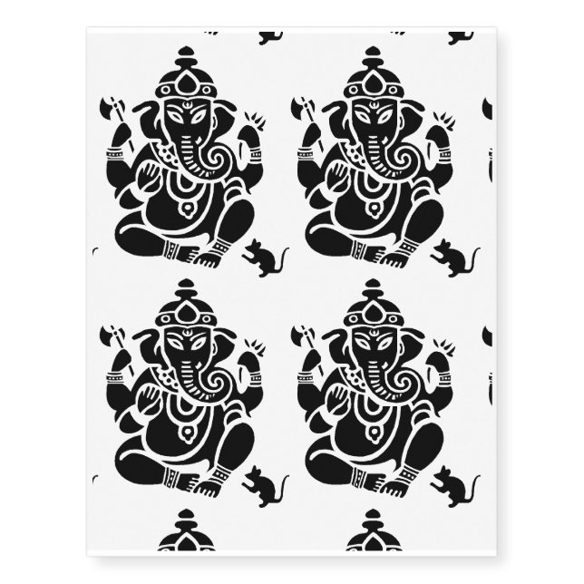 "Ganesh Temporary Tattoos" Tattoos (Front)
