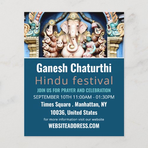 Ganesh the Hindu God Hindu Event Advertising Flyer