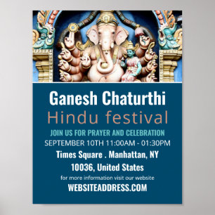 Ganesh the Hindu God, Hindu Event Advertising Poster