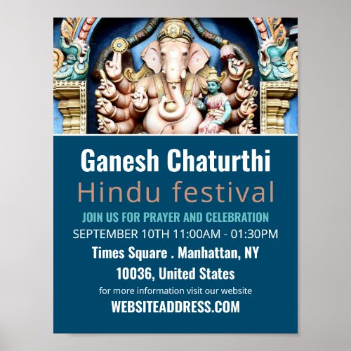 Ganesh the Hindu God Hindu Event Advertising Poster