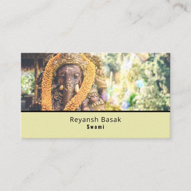 Ganesh the Hindu God, Hinduism, Religious Business Card (Front)