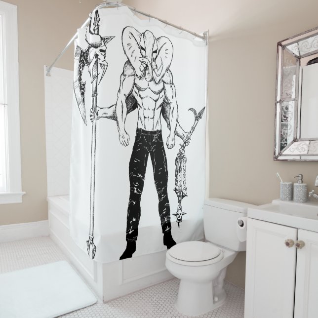 Ganesh Warrior Shower Curtain (In Situ)