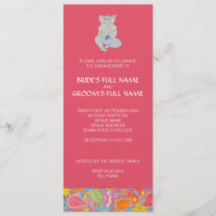Ganesh Wedding Engagement Invitation pink