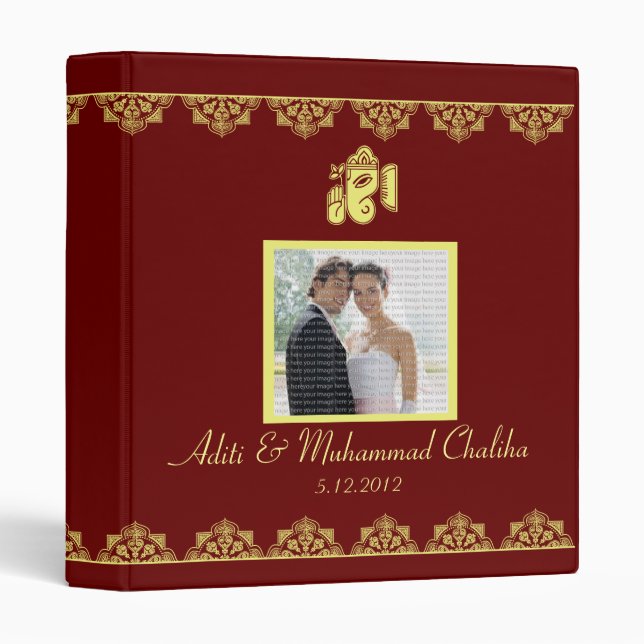 Ganesh Wedding Photo Album Binder (Front/Spine)