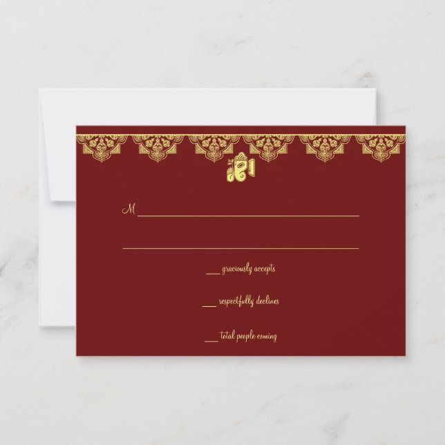 Ganesh Wedding RSVP Cards (Front)