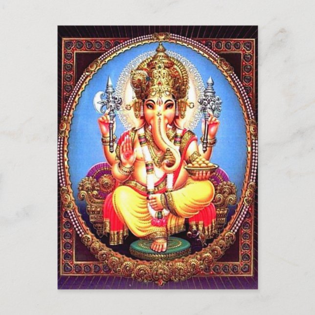 Ganesha (गणेश) Indian Elephant Postcard (Front)