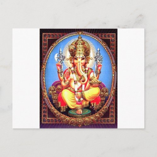 Ganesha गणेश Indian Elephant Postcard
