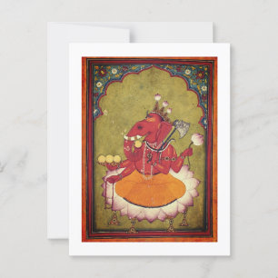 Ganesha about to throw his lotus postcard