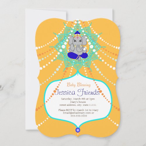 Ganesha Baby shower 5 x 7 invitation card