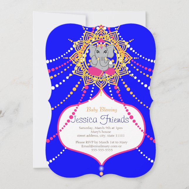 Ganesha Baby shower 5" x 7" invitation card (Front)