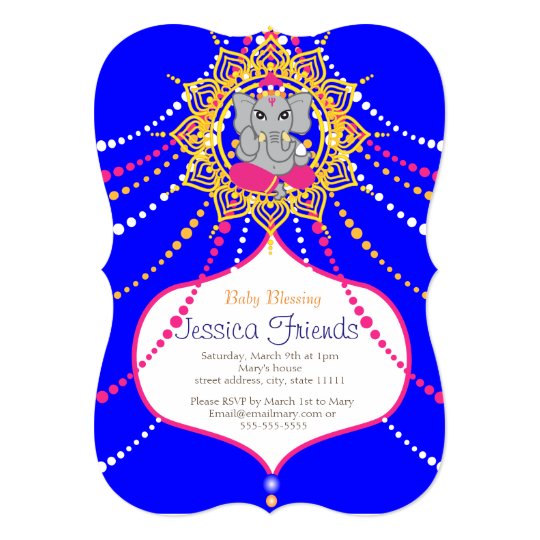 Ganesha Baby Shower 5 X 7 Invitation Card Zazzle Com