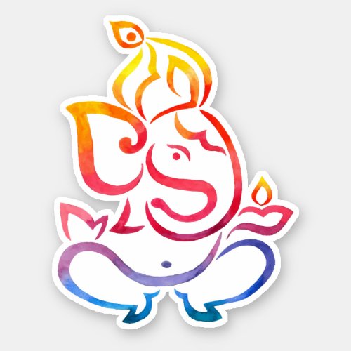 Ganesha Chaturthi colorful Diwali Sticker