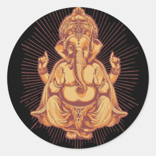 Ganesha Classic Round Sticker