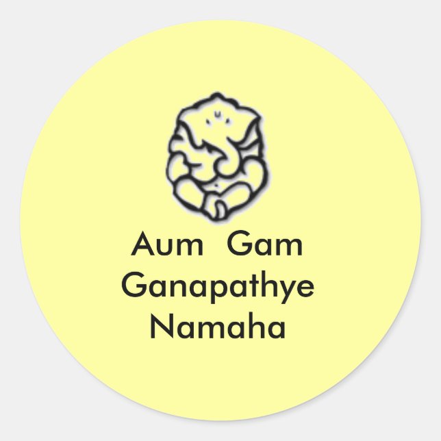 Ganesha Classic Round Sticker (Front)