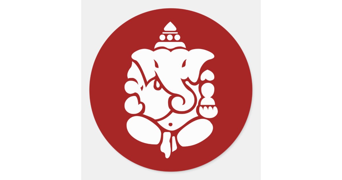 Ganesha Classic Round Sticker Zazzle.com