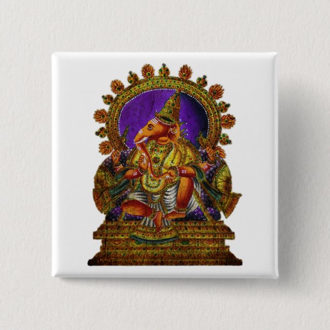 Ganesha Deva antique | make your own background Button (Front)
