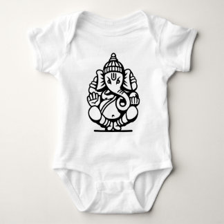 Ganesha Elephant No. 4 (black) Baby Bodysuit