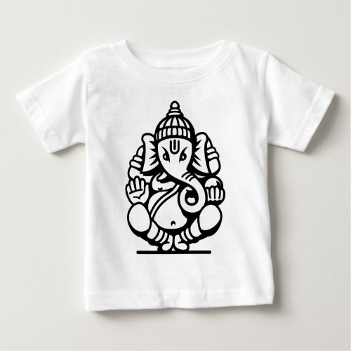 Ganesha Elephant No 4 black Baby T_Shirt