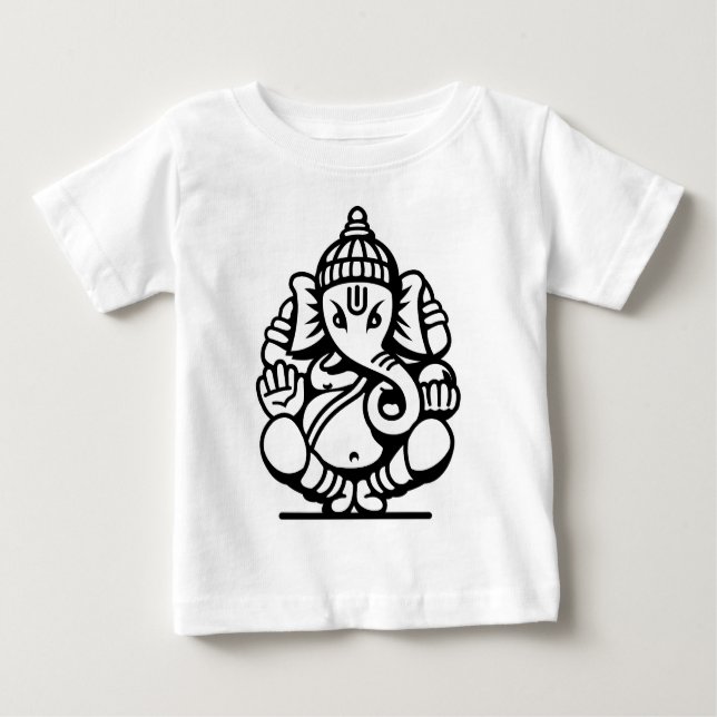 Ganesha Elephant No. 4 (black) Baby T-Shirt (Front)