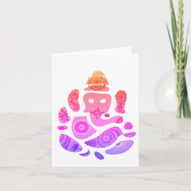 Ganesha Elepnat God  Colorful Note Card (Front)