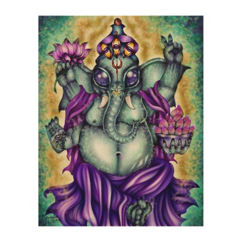  Ganesha _ Fantasy Wood Print