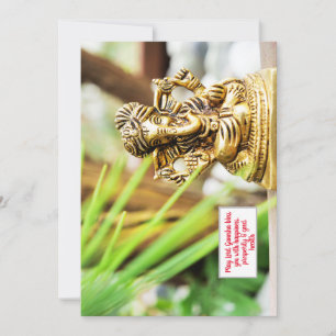 Ganesha festival Bronze statue diwali custom Holiday Card