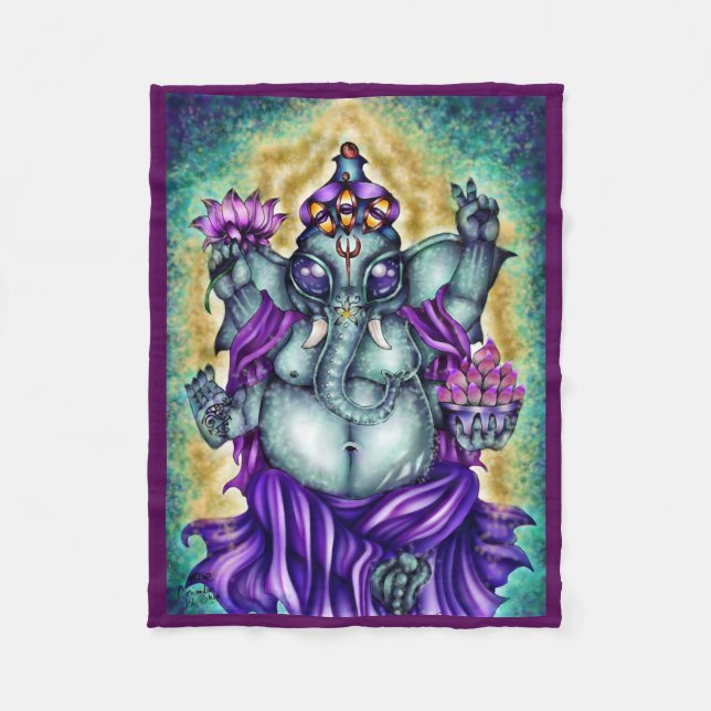 "Ganesha" Fleece Blanket (Front)