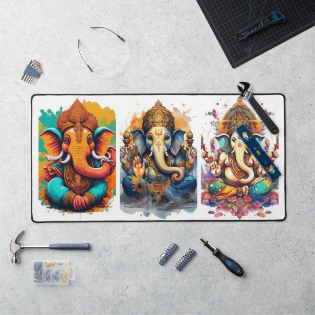Ganesha, ganesh, ganapati remover of obstacles #1 desk mat (Workstation)