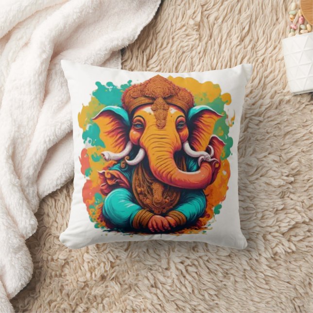Ganesha, ganesh, ganapati remover of obstacles #1 throw pillow (Blanket)