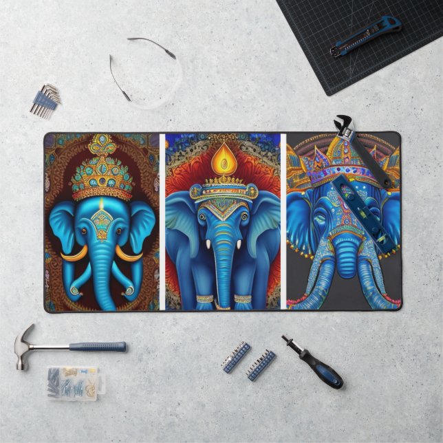 Ganesha, ganesh, ganapati remover of obstacles #3 desk mat (Workstation)
