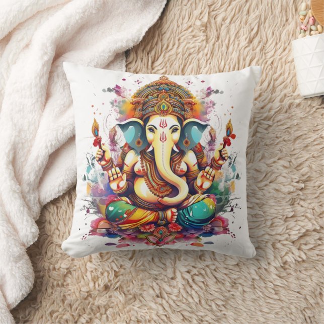 Ganesha, ganesh, ganapati remover of obstacles #3 throw pillow (Blanket)
